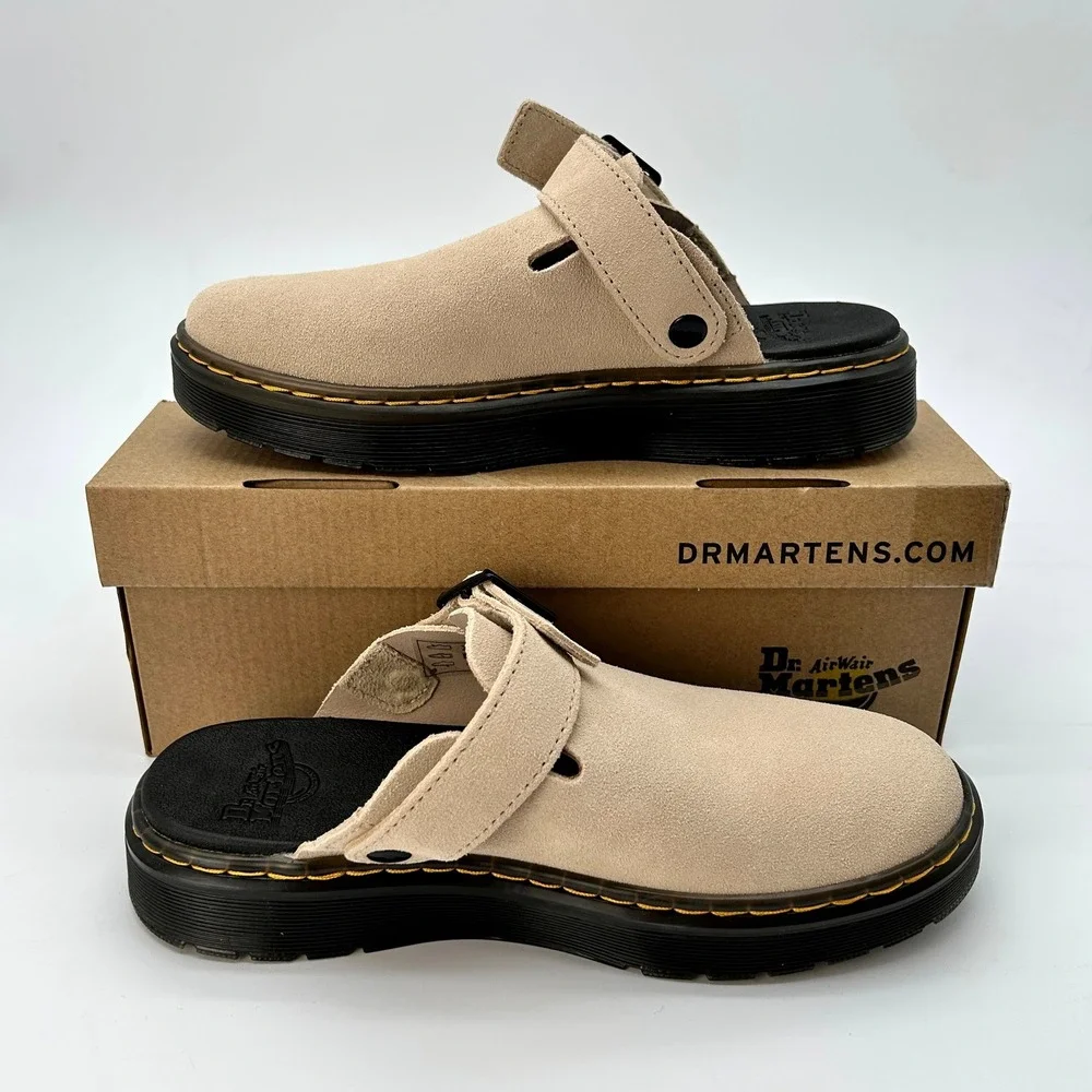 Mens Slingback Mules‎ Dr Martens Carlson Size 6 Tan Suede Clogs Slip On NEW